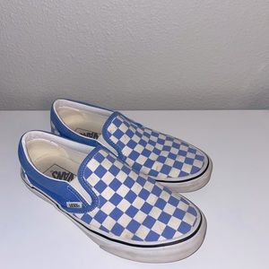 Very cute blue and white checkered vans slightly used.